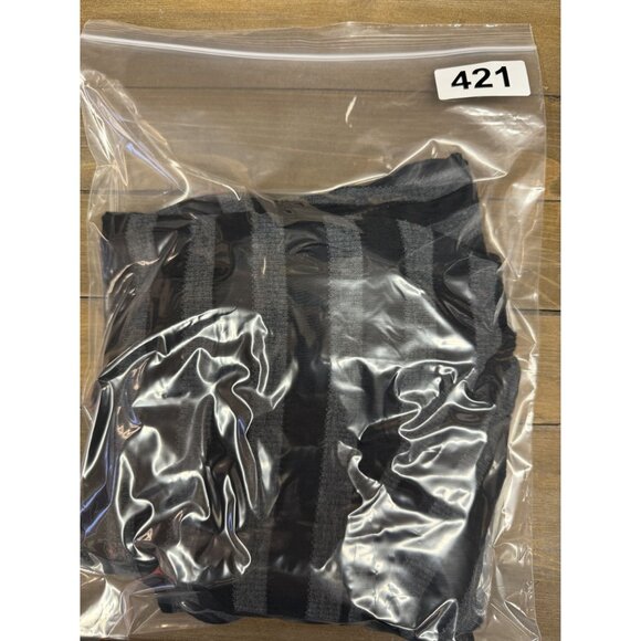 Sleeveless Black & Gray Striped Cowl Neck Tunic Top L - Picture 6 of 6